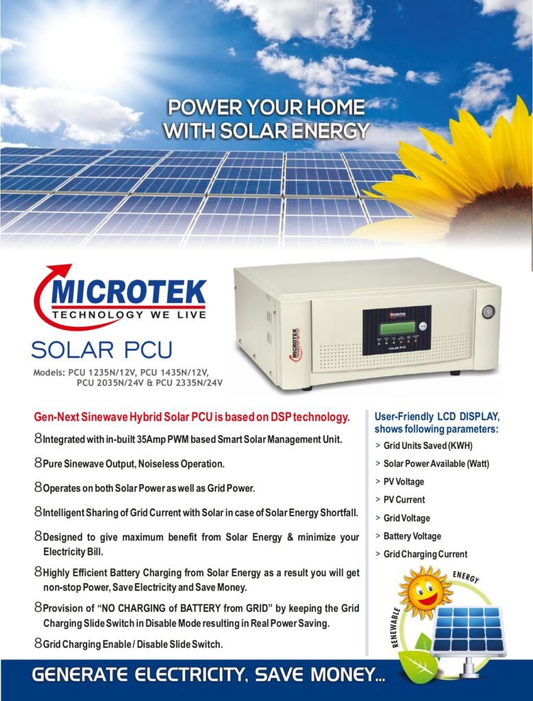 Microtek Inverter 2035VA 24V Pure Sine Wave With PWM Solar Charge ...