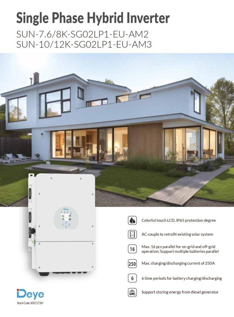 Deye 12KW Single Phase Hybrid Solar Inverter SUN-12K-SG02LP1-EU-AM3 ...