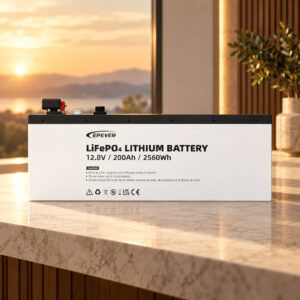 EPEVER 12.8V 200Ah LiFePO4 Lithium Battery 2.56kWh – IP65 Deep Cycle Solar Battery with LCD Display & BMS Protection - Image 4